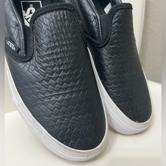 (Size 5.5) Black Italian Weave Slip-Ons, by VANS - Picture 3 of 6